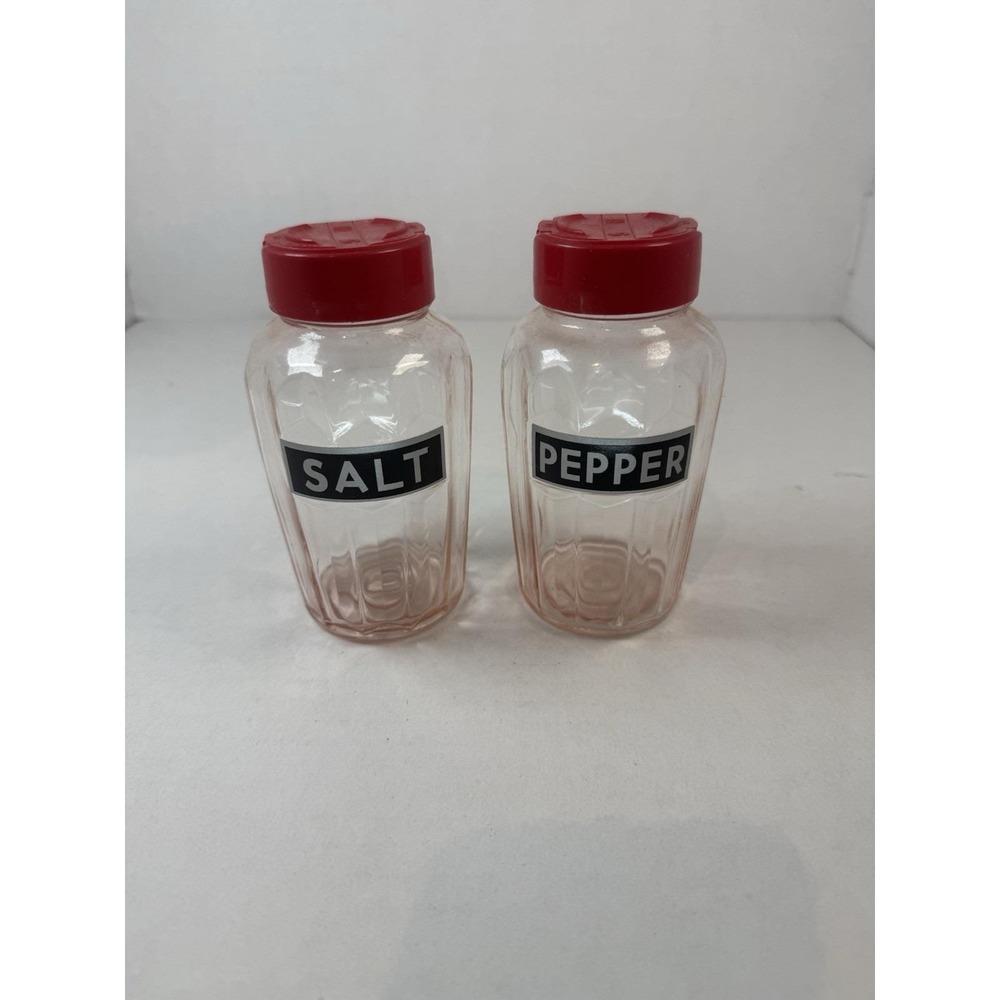 Jeannette JennyWare Jenny Pink Salt And Pepper Kitchen Shakers Depression Glass
